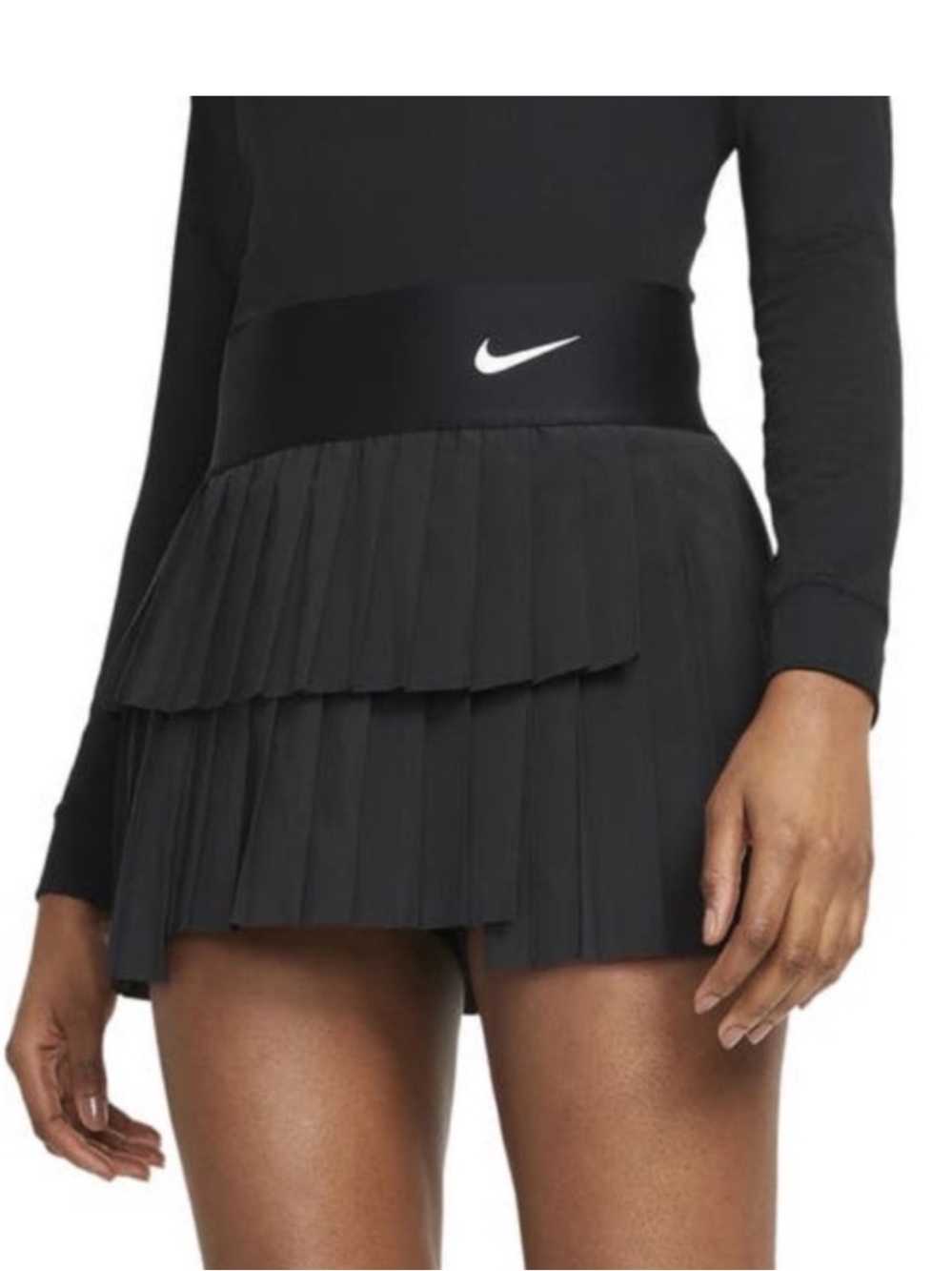 NWT Nike Dri Fit Black Pleated and Tiered Skirt